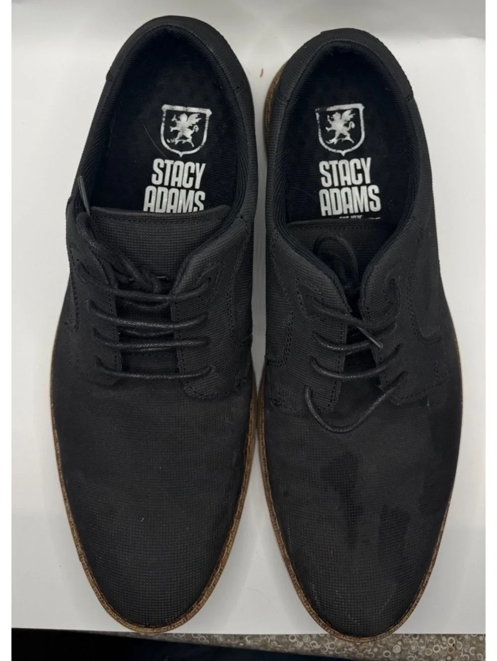 Stacy Adams Men's gray Skyler Plain Toe Lace-Up Oxfords size 10m